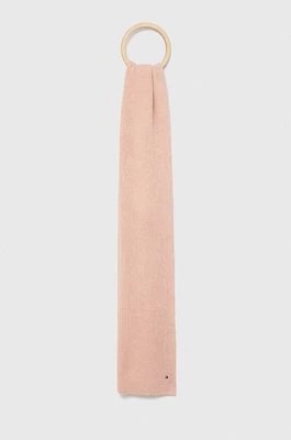 Zdjęcie produktu Tommy Hilfiger szalik z domieszką kaszmiru kolor różowy gładki