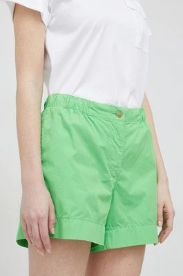 Zdjęcie produktu Tommy Hilfiger szorty bawełniane kolor zielony gładkie high waist