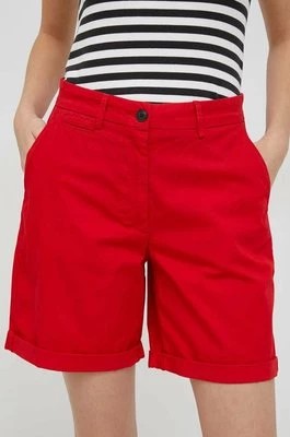 Zdjęcie produktu Tommy Hilfiger szorty damskie kolor czerwony gładkie medium waist