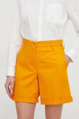 Zdjęcie produktu Tommy Hilfiger szorty damskie kolor pomarańczowy gładkie high waist WW0WW41769