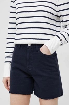 Zdjęcie produktu Tommy Hilfiger szorty jeansowe damskie kolor granatowy gładkie high waist