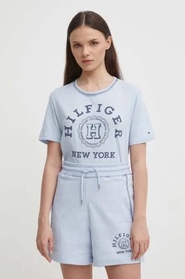 Zdjęcie produktu Tommy Hilfiger t-shirt bawełniany damski kolor niebieski WW0WW41575