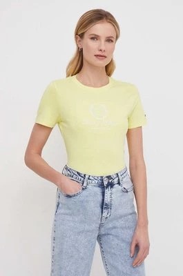 Zdjęcie produktu Tommy Hilfiger t-shirt bawełniany damski kolor żółty WW0WW41761
