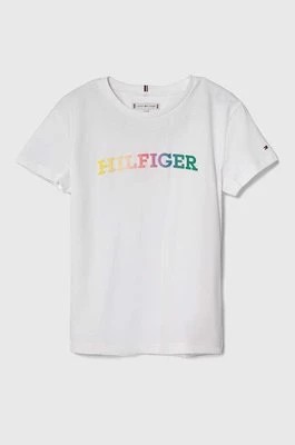 Zdjęcie produktu Tommy Hilfiger t-shirt bawełniany dziecięcy kolor biały