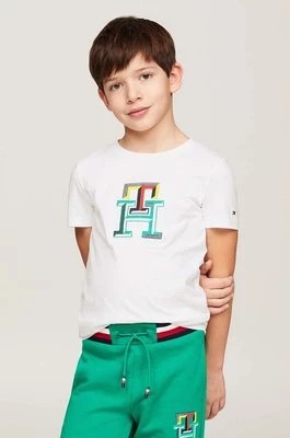 Zdjęcie produktu Tommy Hilfiger t-shirt bawełniany dziecięcy kolor biały z nadrukiem