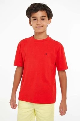 Zdjęcie produktu Tommy Hilfiger t-shirt bawełniany dziecięcy kolor czerwony gładki