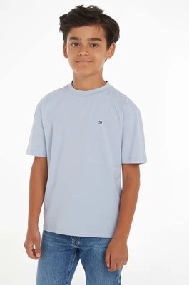 Zdjęcie produktu Tommy Hilfiger t-shirt bawełniany dziecięcy kolor niebieski gładki