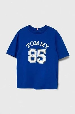 Zdjęcie produktu Tommy Hilfiger t-shirt bawełniany dziecięcy kolor niebieski z nadrukiem