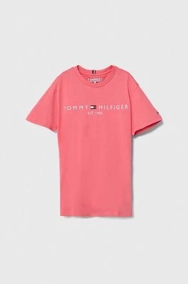 Zdjęcie produktu Tommy Hilfiger t-shirt bawełniany dziecięcy kolor różowy