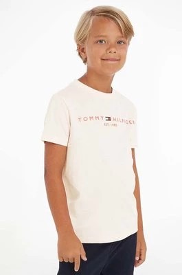 Zdjęcie produktu Tommy Hilfiger t-shirt bawełniany dziecięcy kolor różowy z nadrukiem