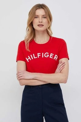 Zdjęcie produktu Tommy Hilfiger t-shirt bawełniany kolor czerwony