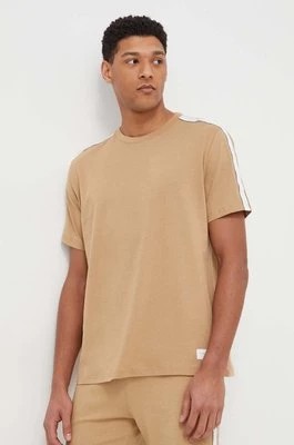 Zdjęcie produktu Tommy Hilfiger t-shirt bawełniany męski kolor beżowy gładki UM0UM03005