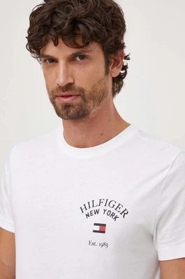 Zdjęcie produktu Tommy Hilfiger t-shirt bawełniany męski kolor biały z nadrukiem MW0MW33689
