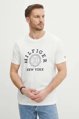 Zdjęcie produktu Tommy Hilfiger t-shirt bawełniany męski kolor biały z nadrukiem MW0MW34437
