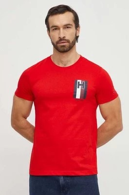 Zdjęcie produktu Tommy Hilfiger t-shirt bawełniany męski kolor czerwony z nadrukiem MW0MW33687