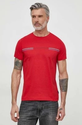 Zdjęcie produktu Tommy Hilfiger t-shirt bawełniany męski kolor czerwony z nadrukiem MW0MW34428
