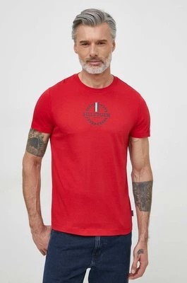 Zdjęcie produktu Tommy Hilfiger t-shirt bawełniany męski kolor czerwony z nadrukiem MW0MW34388