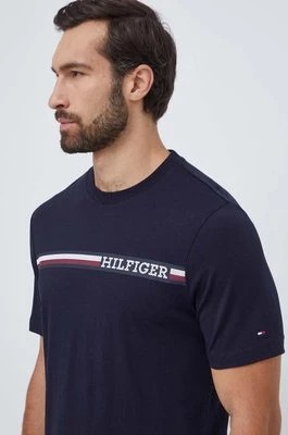 Zdjęcie produktu Tommy Hilfiger t-shirt bawełniany męski kolor granatowy z nadrukiem MW0MW33688