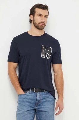 Zdjęcie produktu Tommy Hilfiger t-shirt bawełniany męski kolor granatowy z nadrukiem MW0MW33893