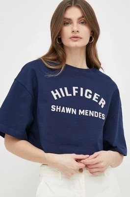 Zdjęcie produktu Tommy Hilfiger t-shirt bawełniany x Shawn Mendes kolor granatowy