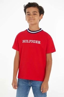 Zdjęcie produktu Tommy Hilfiger t-shirt dziecięcy kolor czerwony z nadrukiem