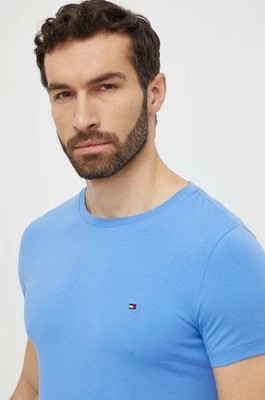 Zdjęcie produktu Tommy Hilfiger t-shirt męski kolor niebieski gładki MW0MW10800