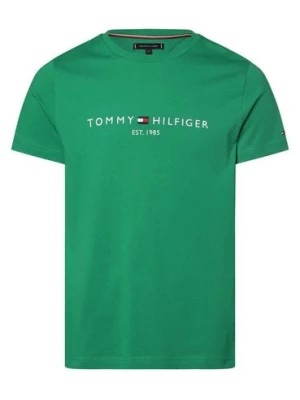 Zdjęcie produktu Tommy Hilfiger T-shirt męski Mężczyźni Bawełna zielony jednolity,