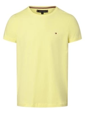 Zdjęcie produktu Tommy Hilfiger T-shirt męski Mężczyźni Dżersej żółty jednolity,