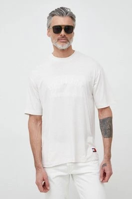Zdjęcie produktu Tommy Hilfiger t-shirt x Shawn Mendes męski kolor beżowy z nadrukiem