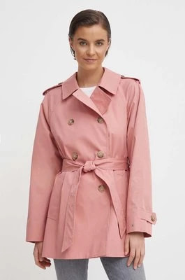 Zdjęcie produktu Tommy Hilfiger trencz bawełniany kolor różowy przejściowy oversize WW0WW40481
