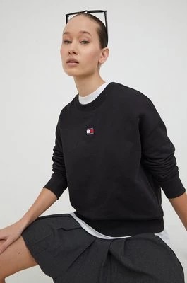 Zdjęcie produktu Tommy Jeans bluza bawełniana damska kolor czarny z aplikacją DW0DW17325
