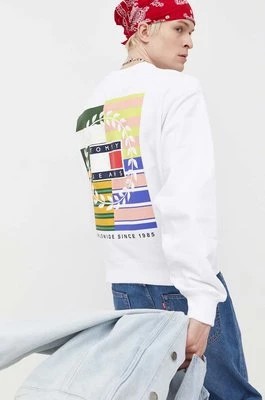 Zdjęcie produktu Tommy Jeans bluza bawełniana męska kolor biały z nadrukiem