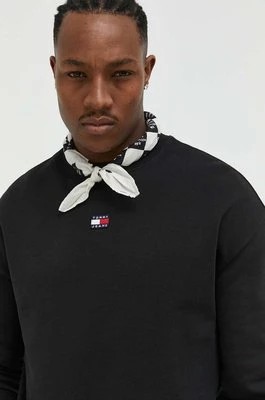 Zdjęcie produktu Tommy Jeans bluza bawełniana męska kolor czarny z aplikacją