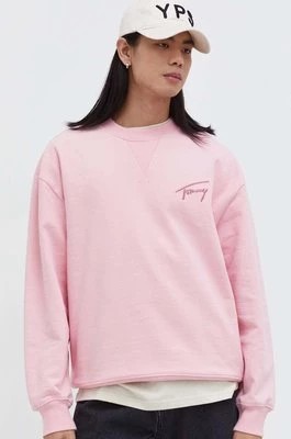Zdjęcie produktu Tommy Jeans bluza bawełniana męska kolor różowy z aplikacją DM0DM17989