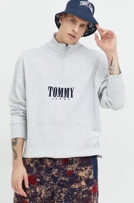 Zdjęcie produktu Tommy Jeans bluza bawełniana męska kolor szary melanżowa