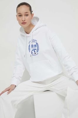 Zdjęcie produktu Tommy Jeans bluza damska kolor biały z kapturem z aplikacją DW0DW17792
