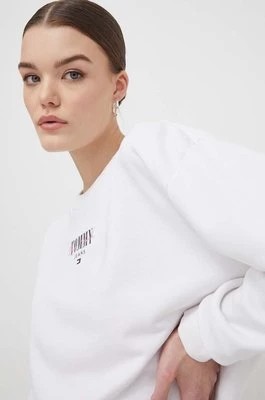 Zdjęcie produktu Tommy Jeans bluza damska kolor biały z nadrukiem DW0DW17796