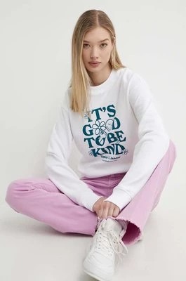 Zdjęcie produktu Tommy Jeans bluza damska kolor biały z nadrukiem DW0DW17782