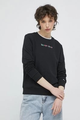 Zdjęcie produktu Tommy Jeans bluza damska kolor czarny z aplikacją