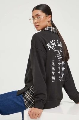 Zdjęcie produktu Tommy Jeans bluza damska kolor czarny z nadrukiem