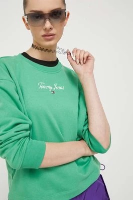Zdjęcie produktu Tommy Jeans bluza damska kolor zielony z nadrukiem