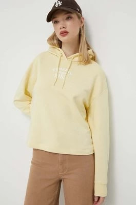 Zdjęcie produktu Tommy Jeans bluza damska kolor żółty z kapturem z nadrukiem