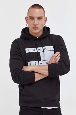Zdjęcie produktu Tommy Jeans bluza męska kolor czarny z kapturem z nadrukiem