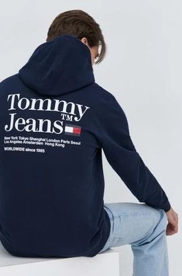 Zdjęcie produktu Tommy Jeans bluza męska kolor granatowy z kapturem z nadrukiem DM0DM18860