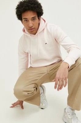 Zdjęcie produktu Tommy Jeans bluza męska kolor różowy z kapturem gładka