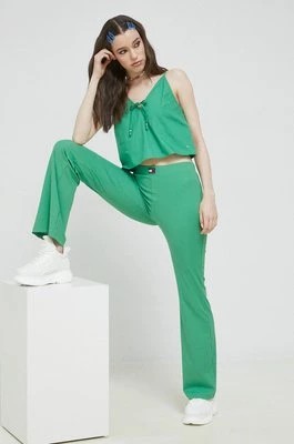 Zdjęcie produktu Tommy Jeans bluzka bawełniana damska kolor zielony gładka