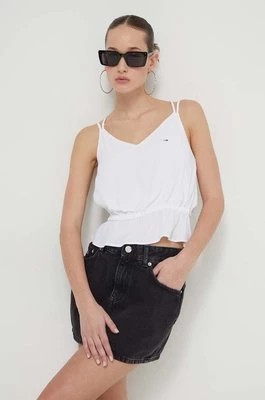 Zdjęcie produktu Tommy Jeans bluzka damska kolor biały gładka DW0DW17802