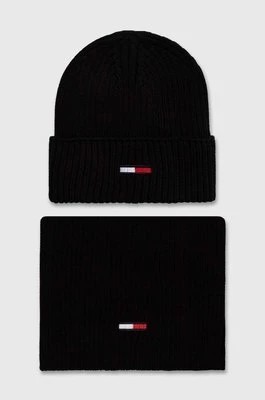 Zdjęcie produktu Tommy Jeans czapka i szalik kolor czarny