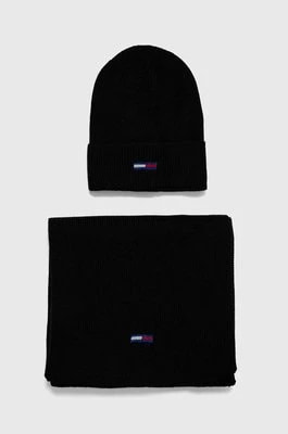 Zdjęcie produktu Tommy Jeans czapka i szalik kolor czarny