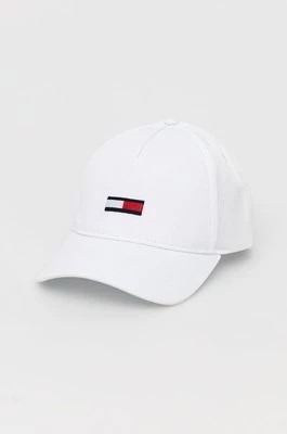 Zdjęcie produktu Tommy Jeans czapka z daszkiem bawełniana kolor biały